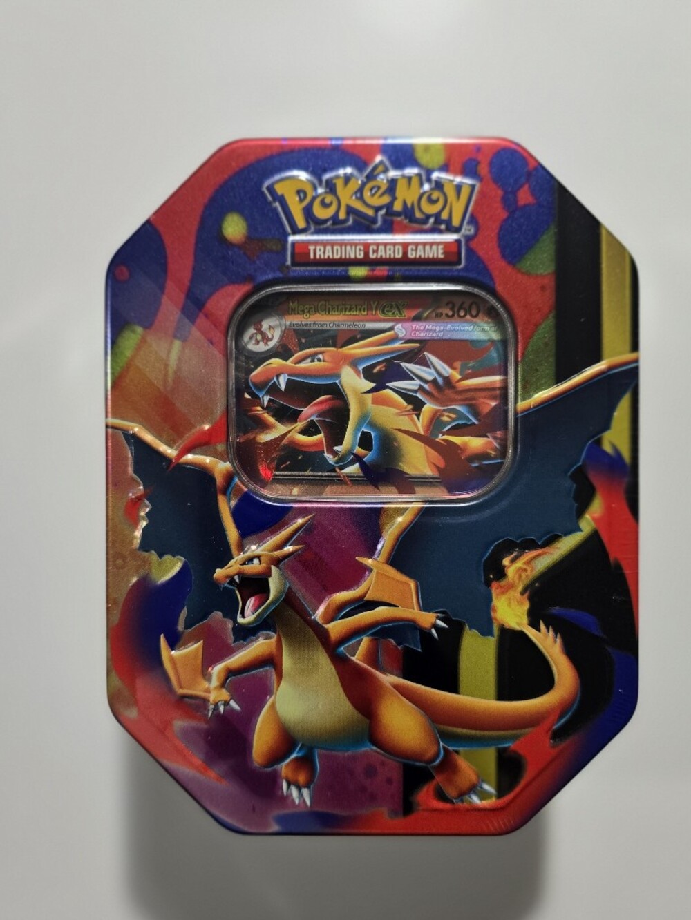 Pokemon TCG Mega Charizard Y EX Tin 4 Booster Packs & Charizard Promo Sealed